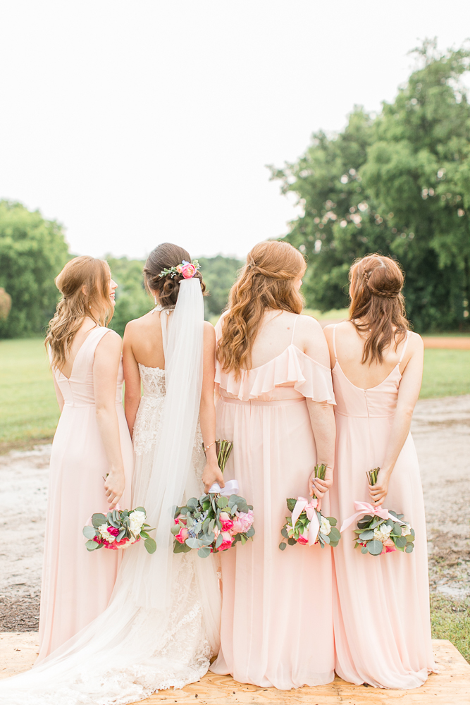 blush bridesmaid dresses, dallas wedding photographer