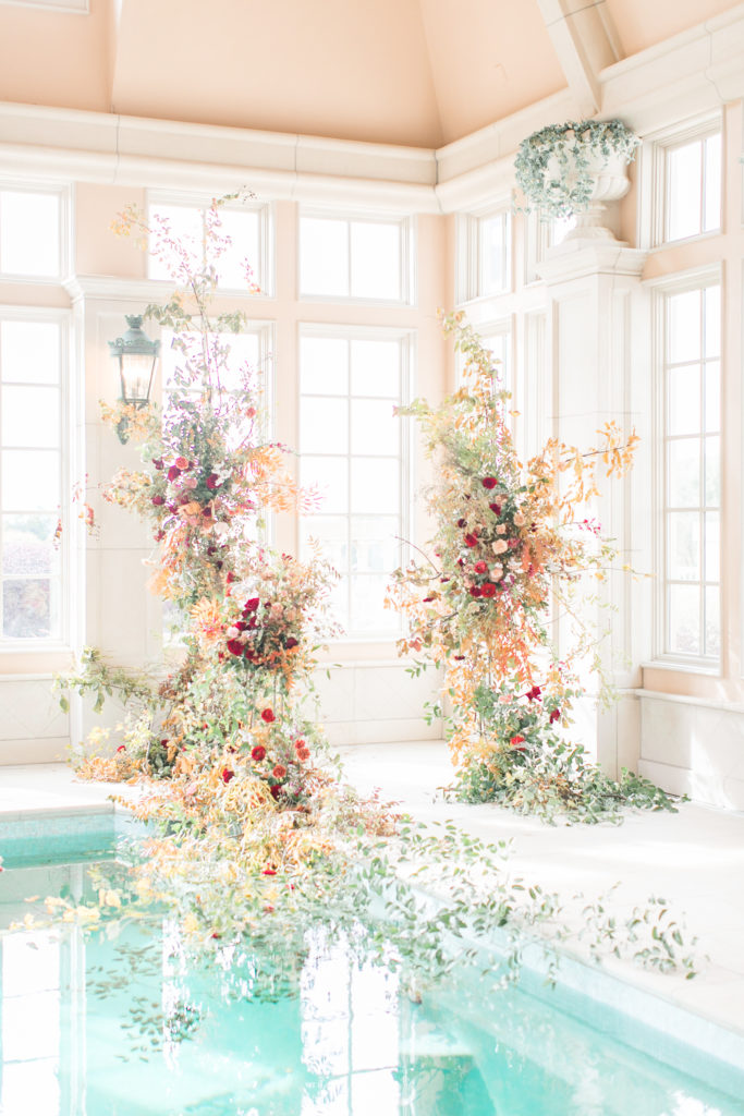 beautiful olana wedding floral installation